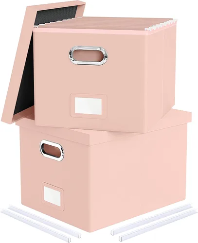 Vista 14 de Oterri Organizador de Archivos, Caja de Archivos, Gabinete de Archivos para Almacenamiento de Carpetas de Archivos Tamaño Carta, Organizador
