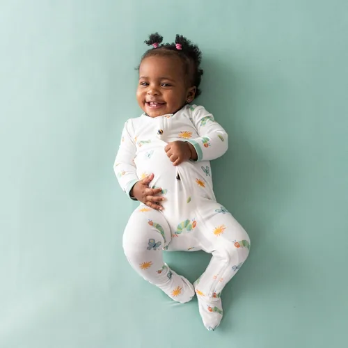 Vista 101 de KYTE BABY Pies unisex con cierre de cremallera, rayón hecho de bambú, 0-24 meses