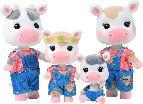 Vista 7 de Honey Bee Acres La Familia Cheddars de Ratón, 4 Figuras de Muñecas en Miniatura, Pequeña