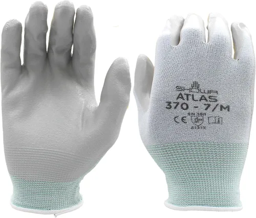 Vista 9 de SHOWA Atlas 370B - Guantes de trabajo profesionales de nitrilo para paisajismo, jardinería y montaje, guantes de uso general