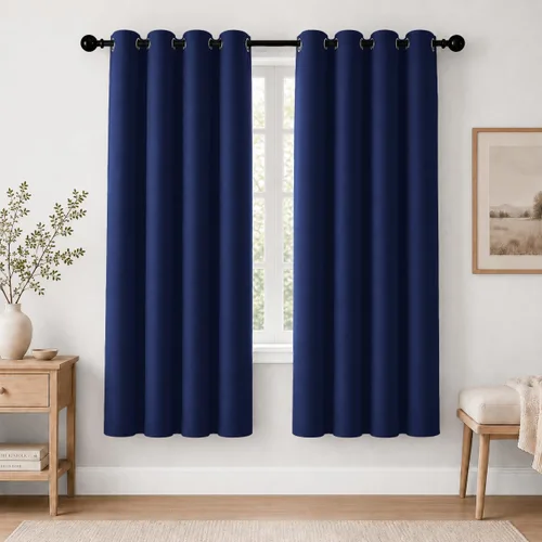 Vista 64 de Cortinas de oscurecimiento de habitación de 84 pulgadas de largo para dormitorio, sala de estar, cortinas térmicas aislantes con ojales