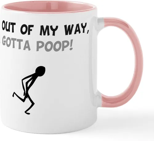 Vista 43 de CafePress Time To Poop Mugs Taza de café de cerámica de 11 oz (11.0 fl oz)