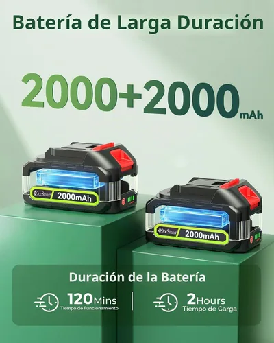 Vista 3 de Cortasetos inalámbricos con batería, motor sin escobillas de 3000 RPM Verde