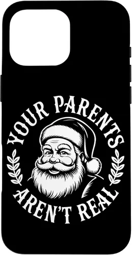 Vista 19 de Your Parents Aren’t Real Santa Humor Holiday Festive Cartoon Case for iPhone 16