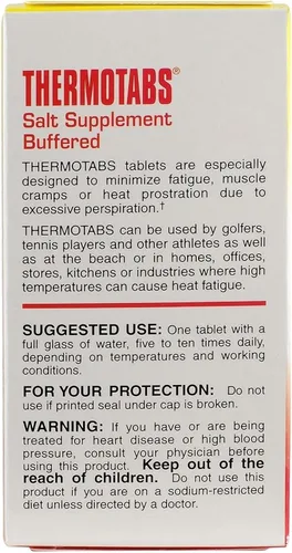 Vista 3 de Thermotabs Suplemento de sal comprimidos tamponados 100 ea por Thermotabs