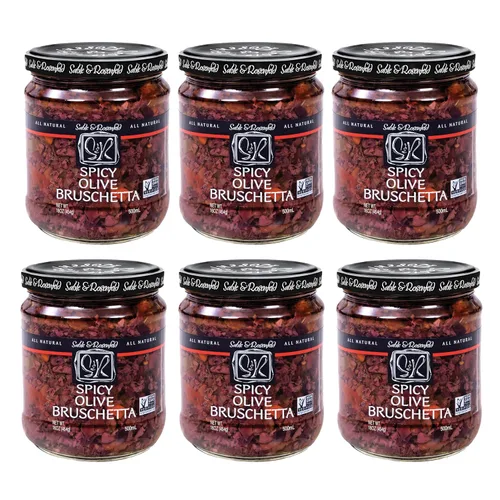 Vista 9 de Sable & Rosenfeld Bruschetta de aceitunas - Earth Kosher - Bruschetta de oliva picante - Paquete de 2 (16 onzas cada uno)