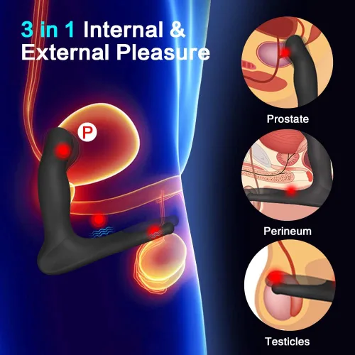Vista 4 de Wiggle Motion - Masajeador de próstata anal para hombres con anillo en C, enchufe anal, juguetes sexuales masculinos para adultos, juguete sexual