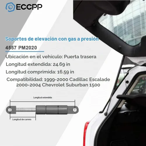 Vista 2 de Resortes de gas ECCPP, soportes de elevación, set de 2