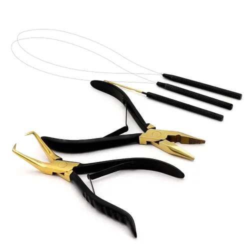 Vista 16 de Kit de herramientas profesionales para extensiones de cabello y cuentas, juego de alicates para quitar cuentas (4 piezas) I-Link Micro Ring Loop