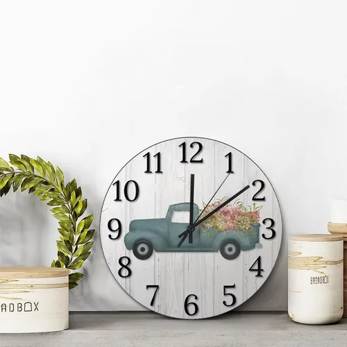 Vista 87 de Reloj de pared de guitarra acústica con aspecto de madera natural, reloj de madera rústico y elegante, 10 silenciosos, sin tictac, de cuarzo