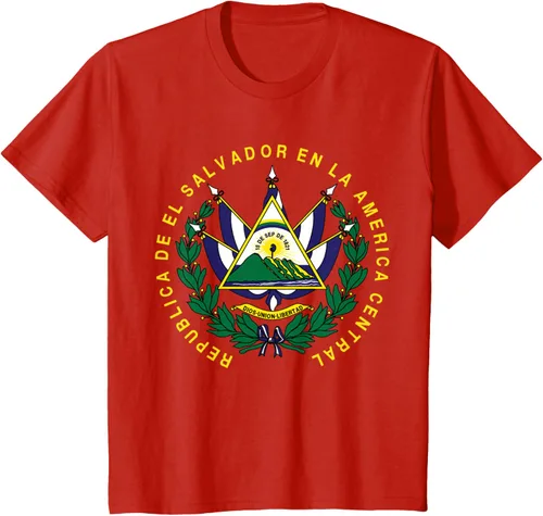 Vista 3 de amdesco Salvador Camisa, salvadoran Escudo de armas playera, mujer L, Blanco