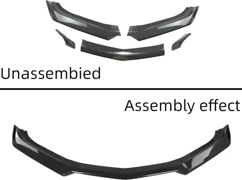 Vista 2 de Compatible con Camaro SS 2016-2024 / LS LT RS 2019-2024 de plástico ABS, 5 piezas, alerón divisor de labio de parachoques delantero