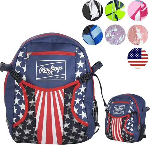 Vista 19 de Rawlings Remix Backpack Equipment Bag T-Ball & Youth Softball Multiple