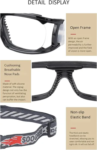 Vista 5 de SooGree Gafas deportivas de baloncesto, gafas protectoras para hombres, gafas de seguridad