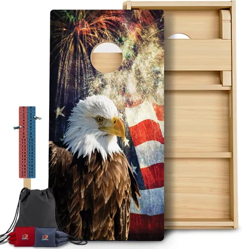 Vista 86 de CornholeGamesUSA Pro - Juego de tablas de Cornhole Fabricado en Estados Unidos Abedul báltico 3/4 Sin rebote Patas triples gruesas Dos 1