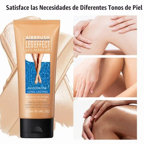 Vista 3 de Maquillaje de piernas impermeable, corrector corporal sin transferencia, cobertura para venas, cicatrices, tatuaje (#02 brillo medio, 1 unidad)