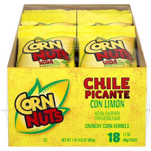 Vista 8 de CORN NUTS Granos de maíz para barbacoa, aperitivos para adultos, 18 bolsas