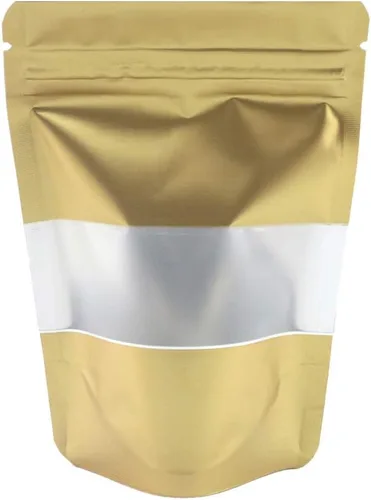 Vista 2 de QQ Studio 100 bolsas QuickQlick resellables de color metálico mate con ventana esmerilada (3.5 x 5.1 pulgadas, oro mate)