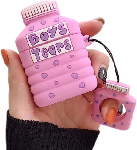 Vista 25 de Linda funda para Airpods, divertida y creativa 3D con forma de frutas y verduras con soporte de hebilla de anillo, funda de silicona suave a prueba