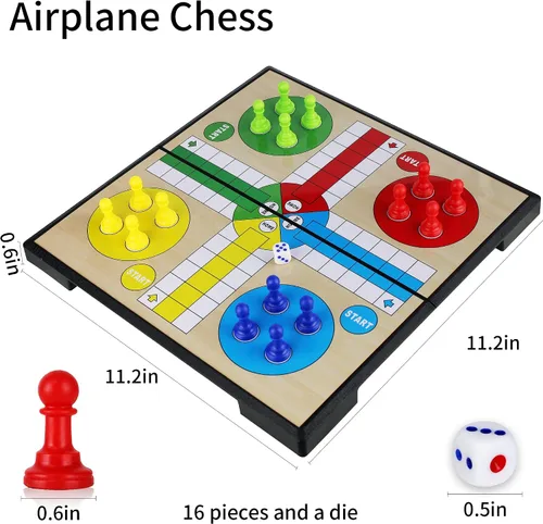 Vista 3 de KIDAMI Ludo - Juego de mesa magnético, juego de aprendizaje Ludo familiar para niños y adultos (11.2 x 11.2 pulgadas)