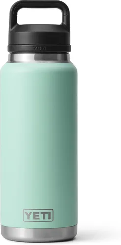 Vista 24 de YETI Rambler - Botella de 36 onzas, aislada al vacío, a prueba de fugas, de acero inoxidable con tapón para sorbos Aislamiento al vacío Azul marino