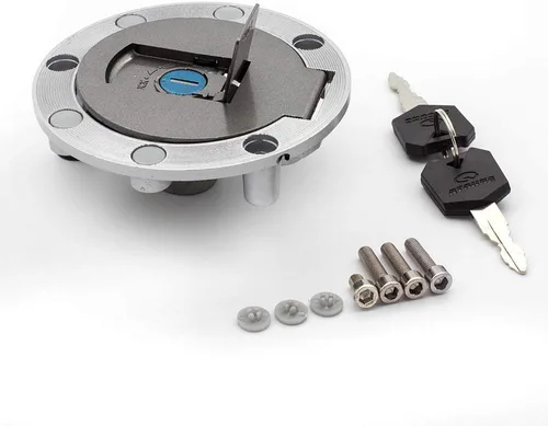 Vista 2 de FXCNC Tapa de tanque de combustible para motocicleta, con 3 agujeros, compatible con YZF R1 98-99 YZF R6 98-04 YZF 600 750 XJR1200 XJR400 TDM850