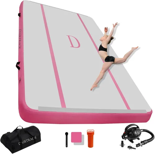 Vista 13 de DAIRTRACK Colchoneta inflable de gimnasia de 10/13/16/20 pies para uso doméstico/gimnasio/entrenamiento/animadora/yoga/agua