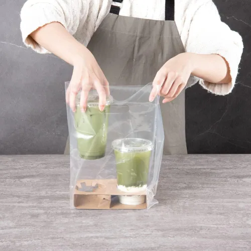 Vista 5 de Restaurantware - Bolsa de plástico transparente para llevar, paquete de 100