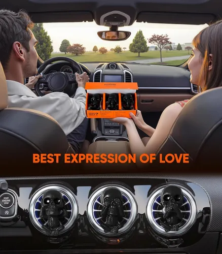 Vista 4 de Clips de ventilación de aire de coche con calavera, decoración interior gótica, accesorios de tablero de esqueleto de terror espeluznantes