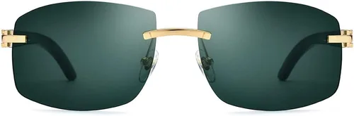 Vista 3 de HEPIDEM Gafas de sol sin montura con carcasa de mejillón natural de cuerno de búfalo 706