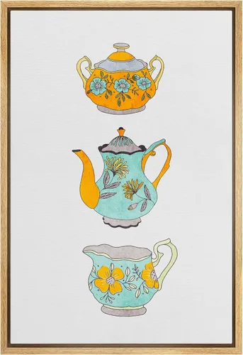 Vista 25 de SIGNWIN Lienzo enmarcado para pared, arte ornamental de neón fino, tazas de té, comida y bebida, ilustraciones culturales, arte moderno, elegante