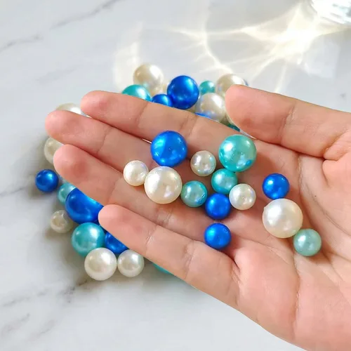 Vista 3 de 140 perlas para relleno de jarrón, cuentas de maquillaje para jarrón, cuentas de maquillaje para soporte de pinceles, cuentas redondas de perlas