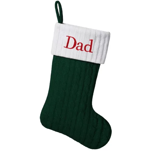 Vista 50 de Medias de Navidad personalizadas de 19 pulgadas con iniciales bordadas, medias de Navidad de punto negro para decoraciones de vacaciones familiares