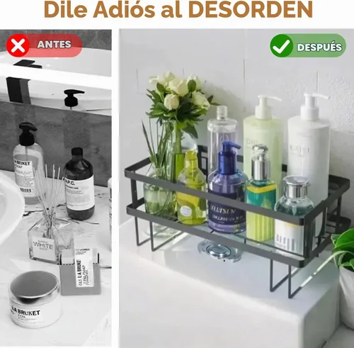 Vista 3 de PowerKing Estante de almacenamiento sobre el inodoro, organizador de baño Negro