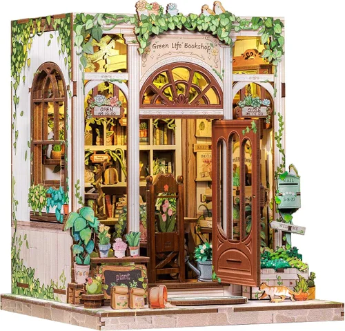Vista 10 de CUTEBEE Kit de construcción de modelos de madera 3D, caja de música, kit de diorama de bricolaje con luz LED, música, humo de atomización, potencia