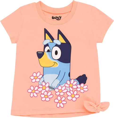 Vista 2 de Bluey Conjunto de camiseta y pantalones cortos de rizo francés para niñas pequeñas