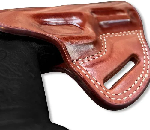Vista 2 de Walther PDP - Funda de piel prémium para panqueques, 0.354 in, 4.5 pulgadas, mano derecha, color marrón #1606#
