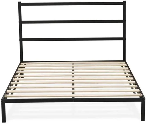 Vista 4 de East West Furniture FTQBBLK Fulton - Cama de plataforma Queen con 5 patas de metal, magnífica cama con recubrimiento en polvo, color negro