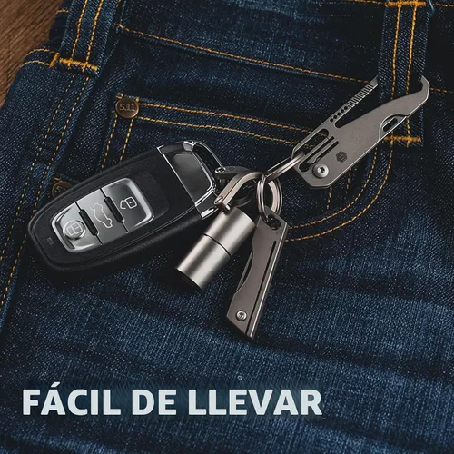 Vista 7 de KeyUnity KK08 Ti - Cuchillo plegable, mango de mosquetón, hoja de 1.69