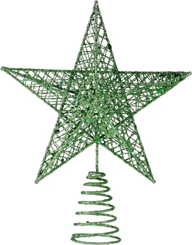 Vista 18 de BinaryABC Estrella para árbol de Navidad, adornos brillantes para decoración del árbol de Navidad, 7.9 in (negro) Durable Iron with a Glittering