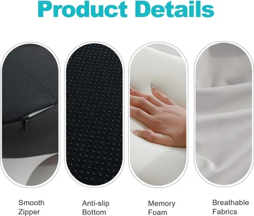 Vista 5 de SheRest Almohada de lectura ajustable para reposacabezas para adultos en cama – Cuña de apoyo de espalda de espuma viscoelástica para reflujo ácido
