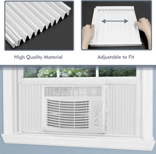 Vista 6 de Flamorrow Paneles laterales de aire acondicionado de ventana con marco, se adapta a aires acondicionados de ventana de 22,000 BTU, kit de relleno