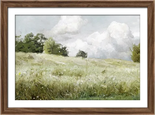 Vista 230 de MUDECOR Lienzo enmarcado prémium para pared, pinos nevados en bosque de invierno, ilustraciones modernas, arte contemporáneo, escénico, divertido