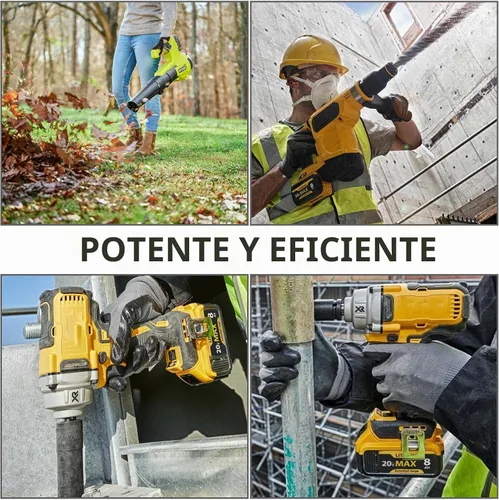 Vista 8 de Paquete de 4 baterías de iones de litio de 8000 mAh para batería Dewalt de 20 V Max, compatible con herramientas DCB200 DCB201 DCB204 DCB206 DCB207