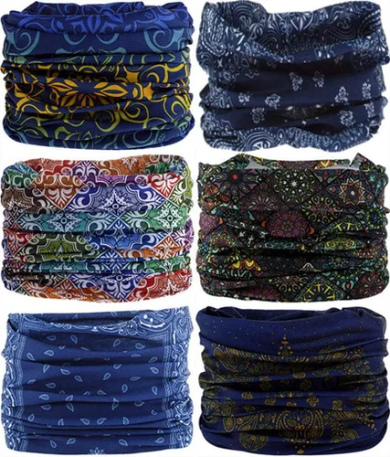Vista 20 de VANCROWN - Diadema, bufanda, cinta para la cabeza, cubrebocas, bandana, para mujeres y hombres
