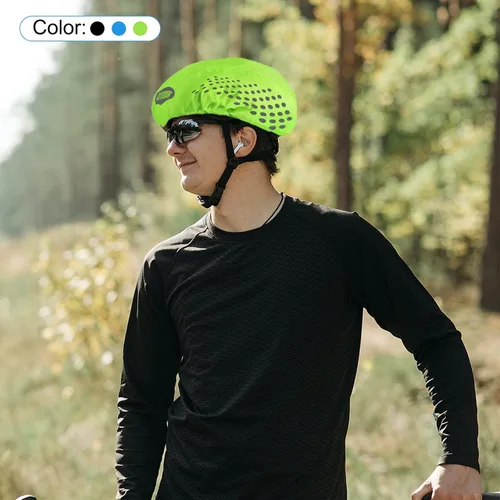 Vista 4 de PATIKIL Funda impermeable para casco de bicicleta, resistente al viento, a prueba de polvo, con rayas reflectantes de seguridad para ciclismo