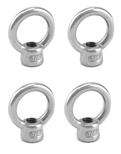 Vista 8 de QWORK Anillo de elevación, 10 unidades, 1/4" UNC, acero inoxidable de grado marino 316 Paquete de 10
