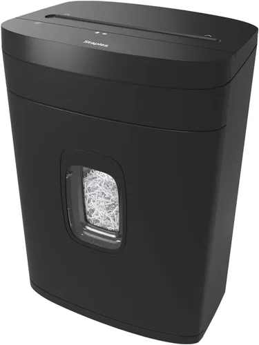Vista 11 de Staples Trituradora de papel microcortada de 150 hojas, autoalimentada Contenedor extraíble de 7.4 galones para triturar documentos a granel