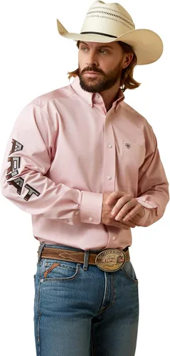 Vista 8 de Camisa de sarga con logotipo del equipo ARIAT de ajuste clásico para hombre Sea Scape USA 3X-Large Turkish Sea