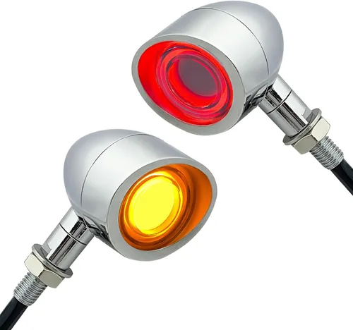 Vista 23 de FATECIM 2 luces traseras LED para motocicleta, intermitentes, luces de freno con visera, luces traseras de motocicleta, intermitentes traseros